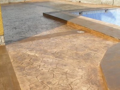hormigon impreso, piscina madrid